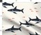 Ocean Under The Sea Marine Life Nautical Beach Waves Sharks Fish Custom Printed Fabric by Spoonflower Various Fabrics by the Yard or Fat Quarter